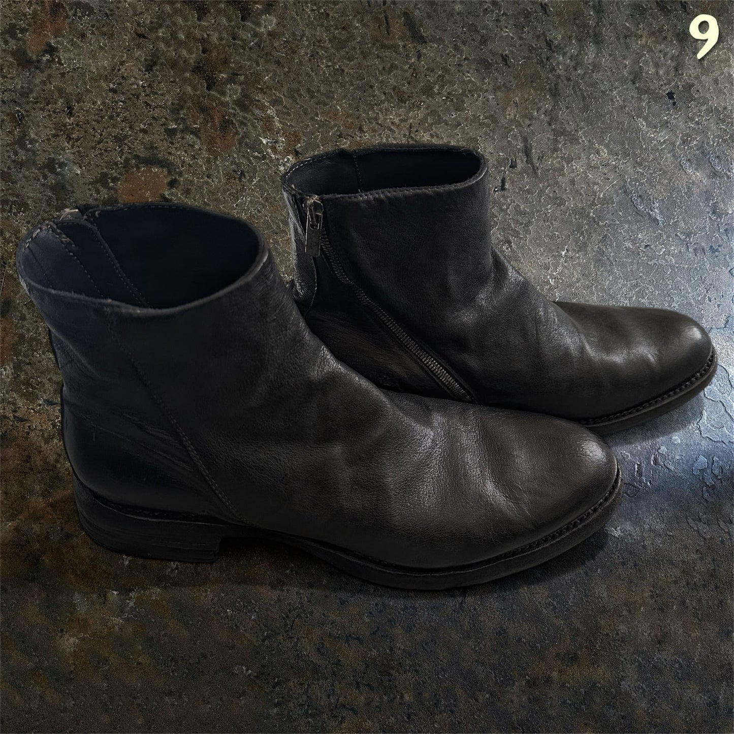 A Diciannoveventitre A1923 ST41 Kangaroo Chromo Tinto Nero Boots |44
