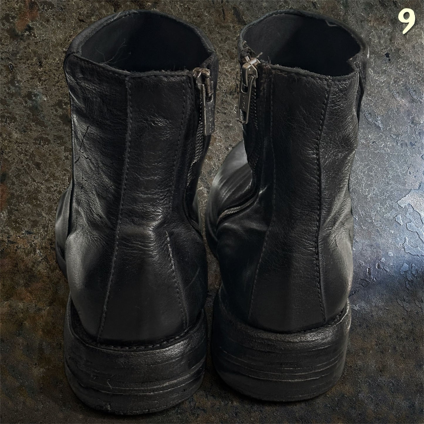 A Diciannoveventitre A1923 ST41 Kangaroo Chromo Tinto Nero Boots |44