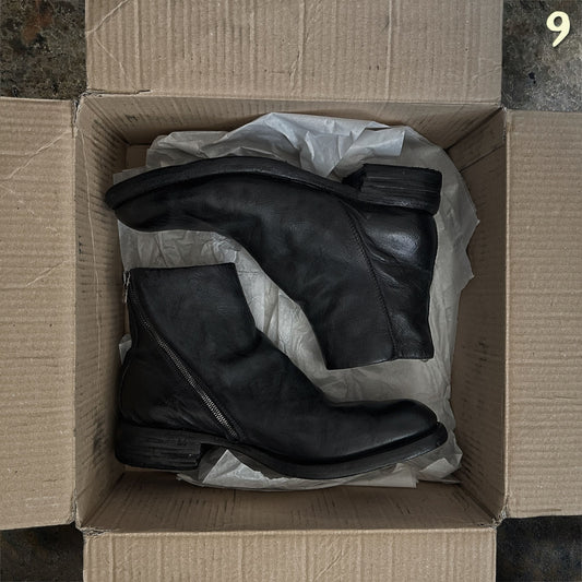A Diciannoveventitre A1923 ST41 Kangaroo Chromo Tinto Nero Boots |44