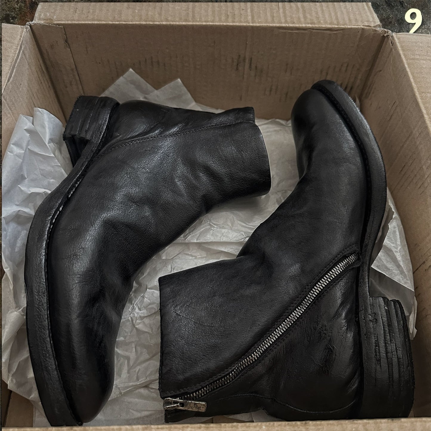 A Diciannoveventitre A1923 ST41 Kangaroo Chromo Tinto Nero Boots |44