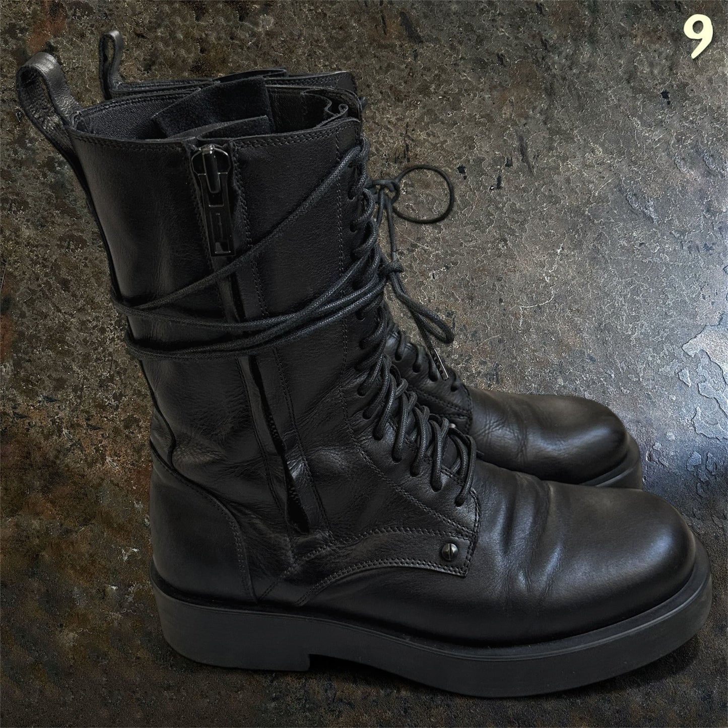 Ann Demeulemeester FW/22 Black Maxim Combat Boots |43.5