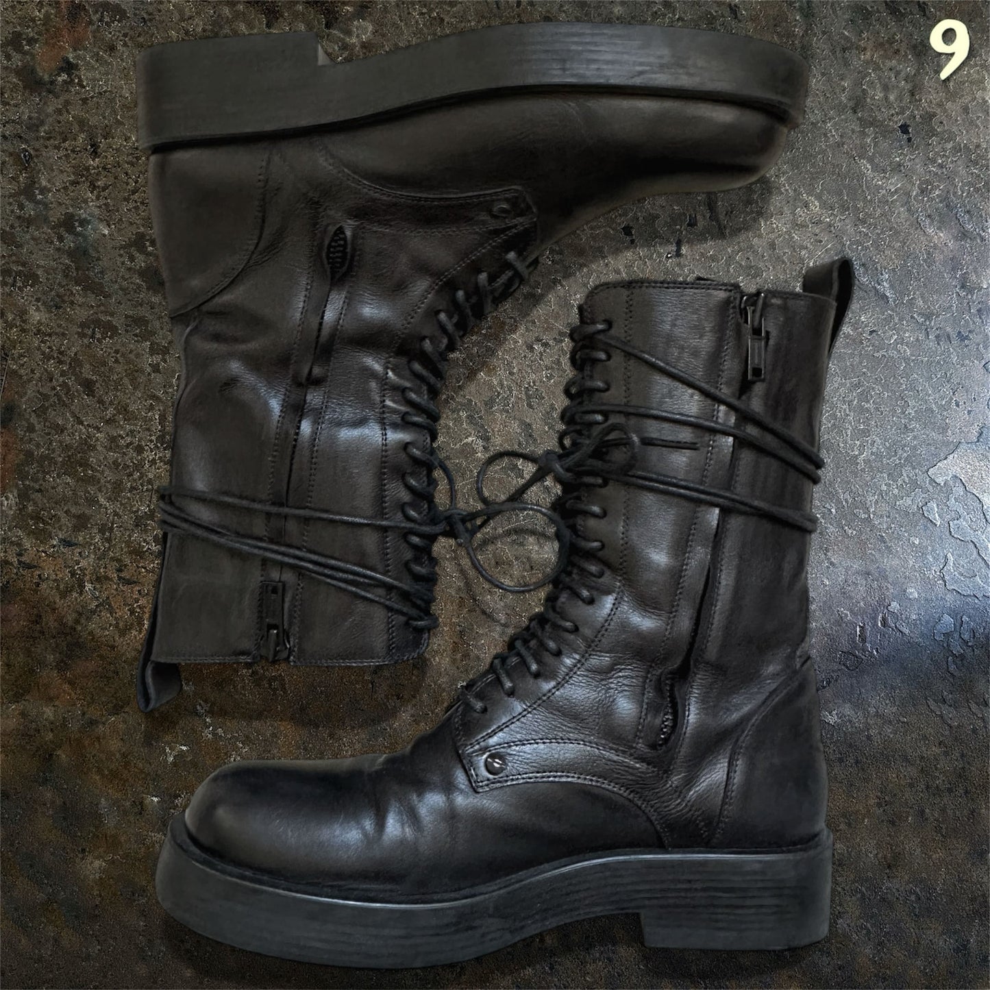 Ann Demeulemeester FW/22 Black Maxim Combat Boots |43.5