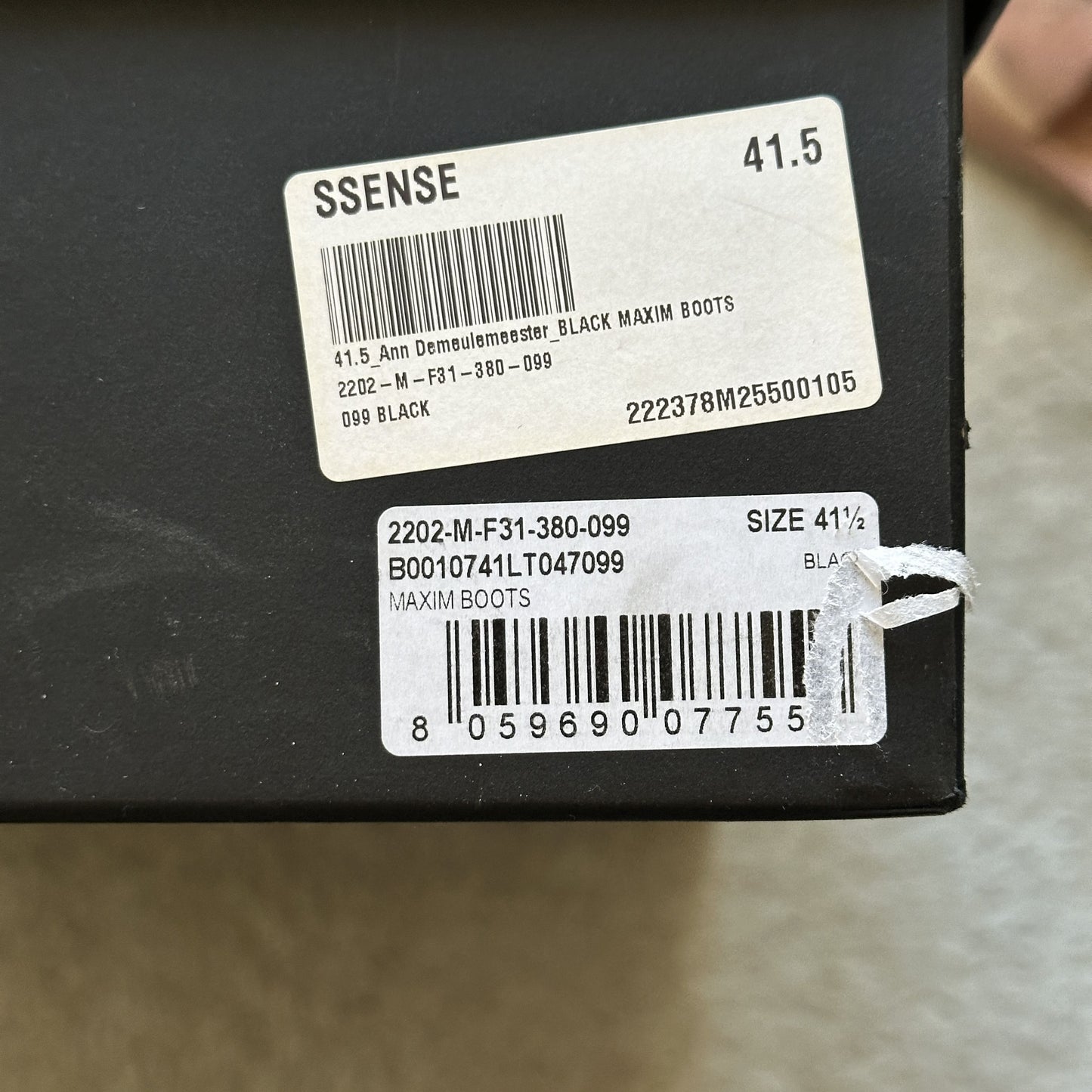 Ann Demeulemeester FW/22 Black Maxim Combat Boots |43.5