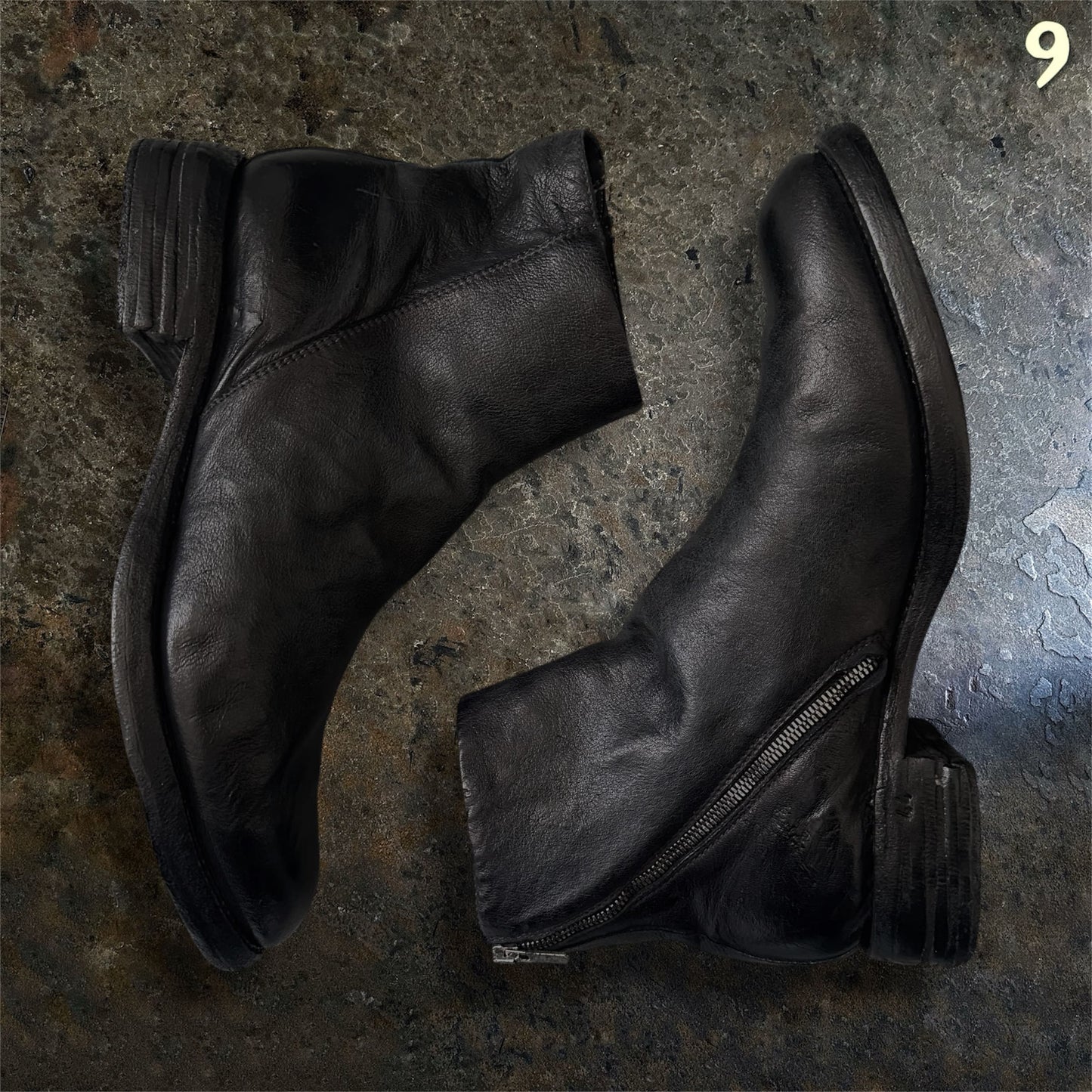 A Diciannoveventitre A1923 ST41 Kangaroo Chromo Tinto Nero Boots |44