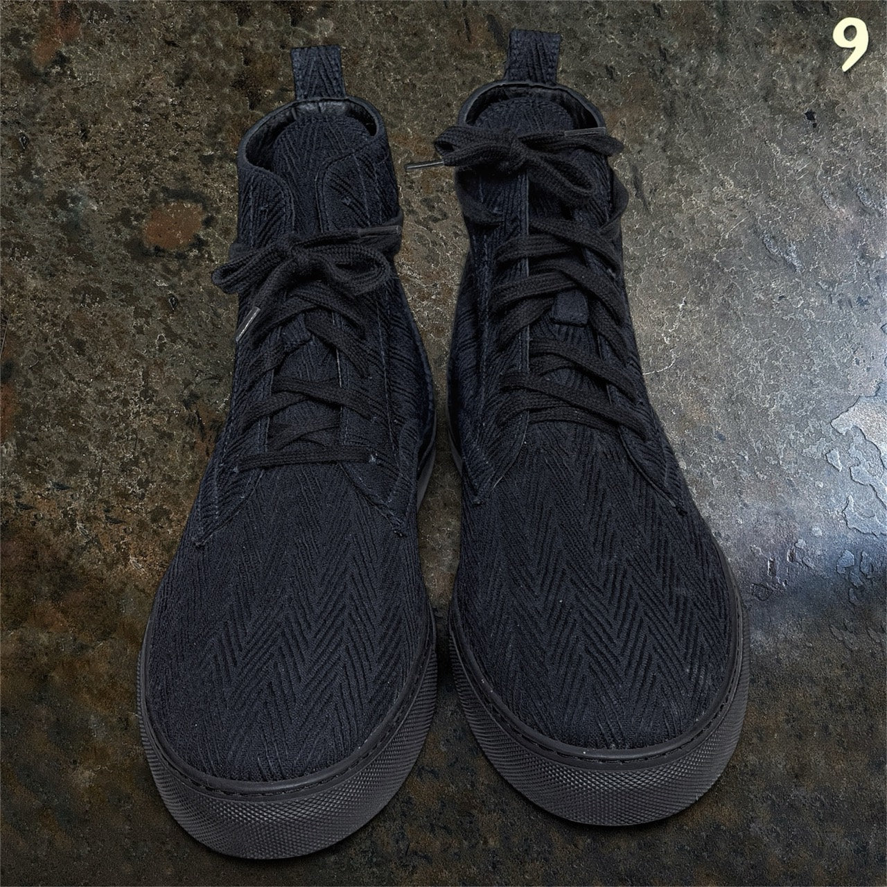 Ann Demeulemeester Black Jacquard High-Top Sneakers EU 44 ninesells - photo 2