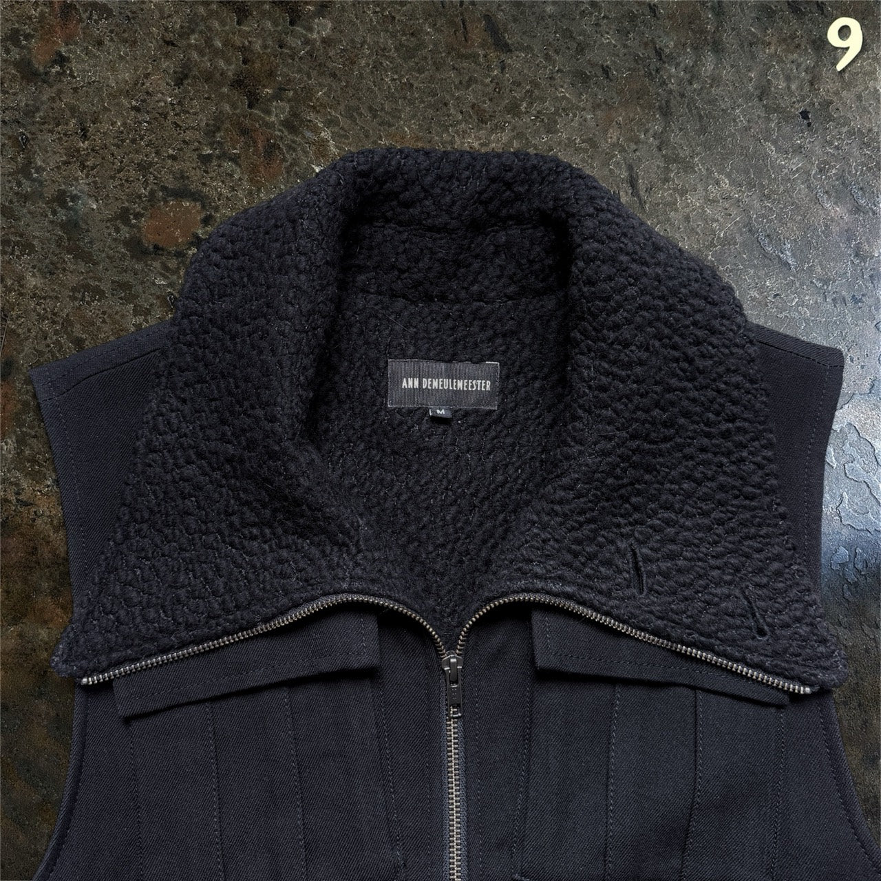 Ann Demeulemeester Archive Black High-Neck Tactical Wool Vest Size M ninesells - photo 2