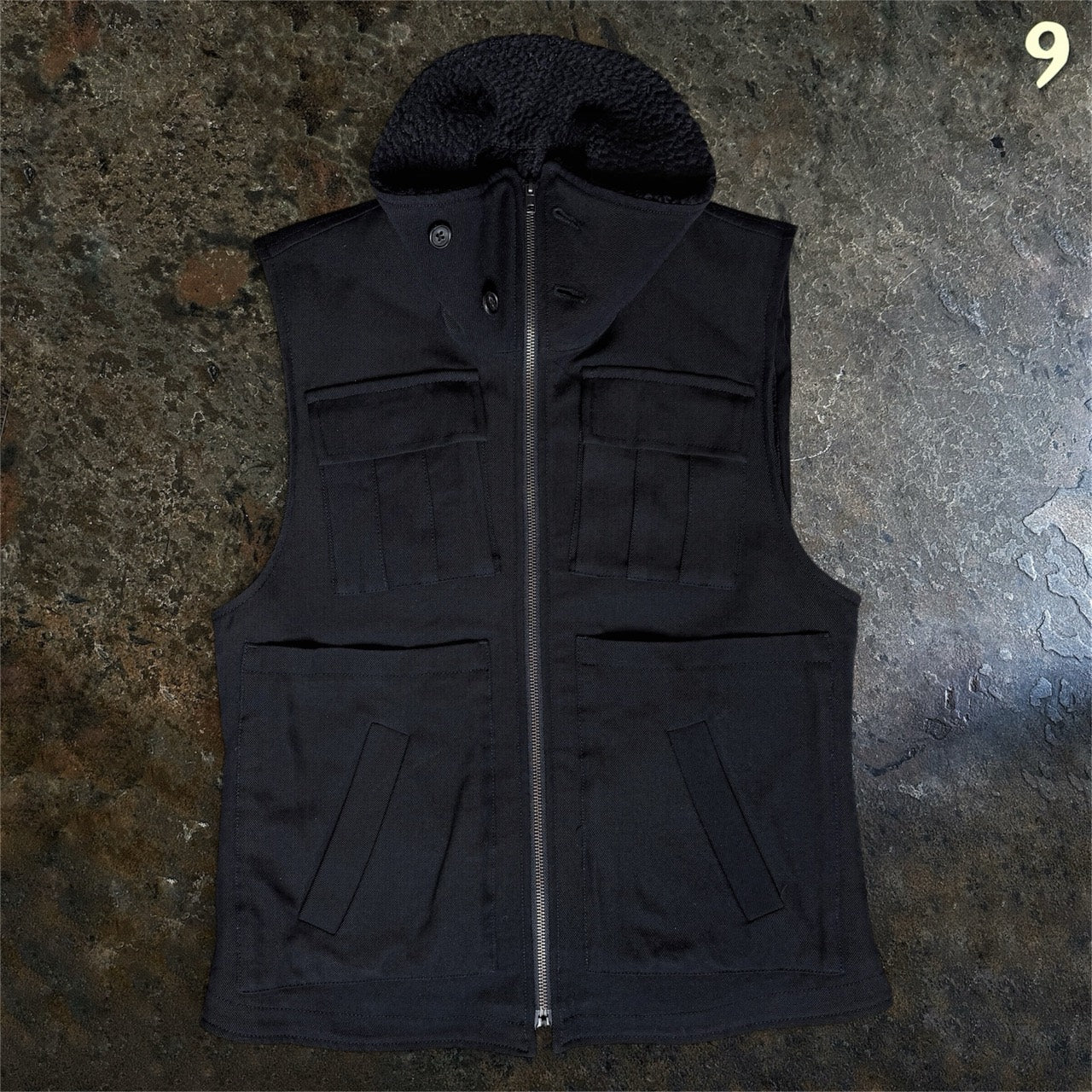 Ann Demeulemeester Archive Black High-Neck Tactical Wool Vest Size M ninesells - photo 4