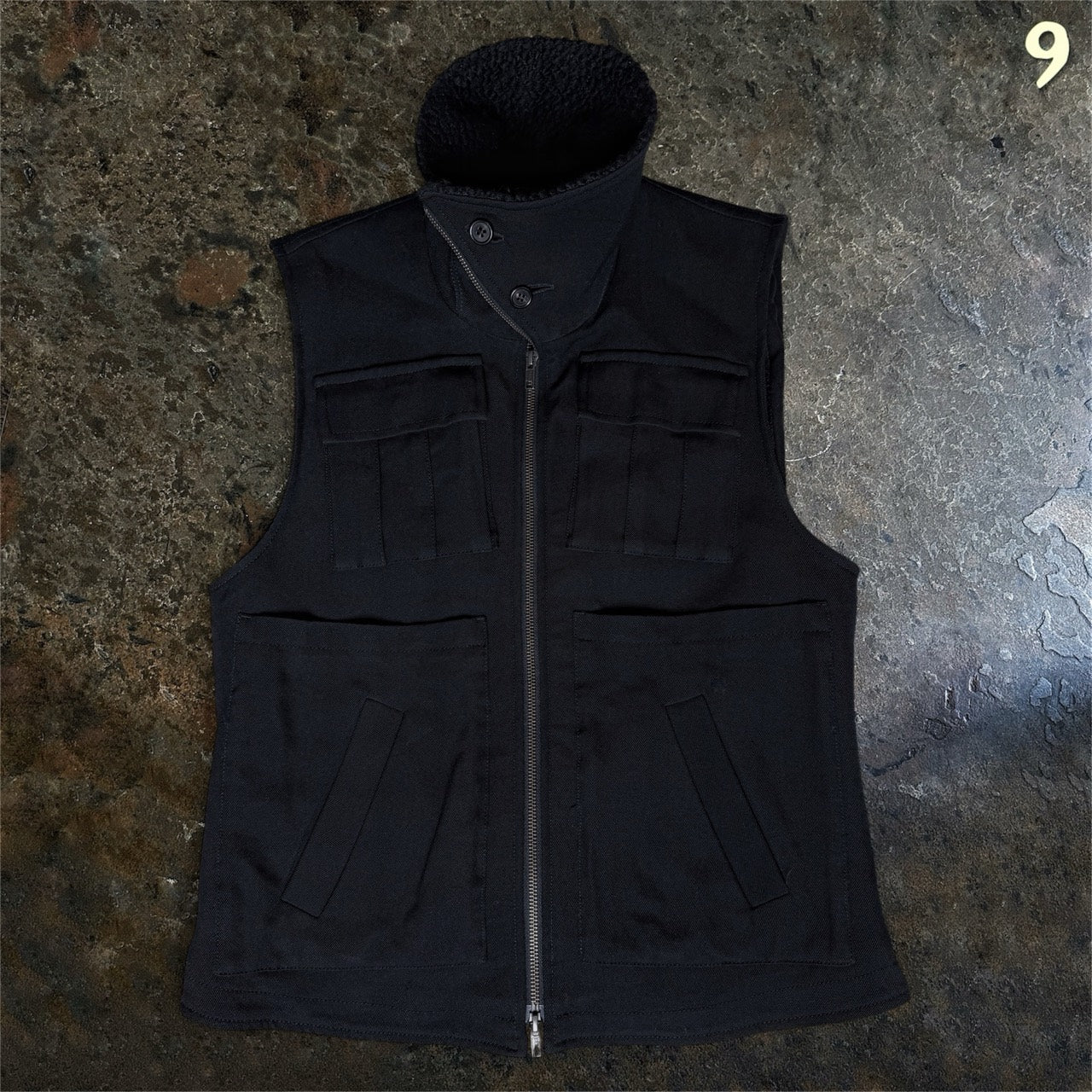 Ann Demeulemeester Archive Black High-Neck Tactical Wool Vest Size M ninesells - photo 7