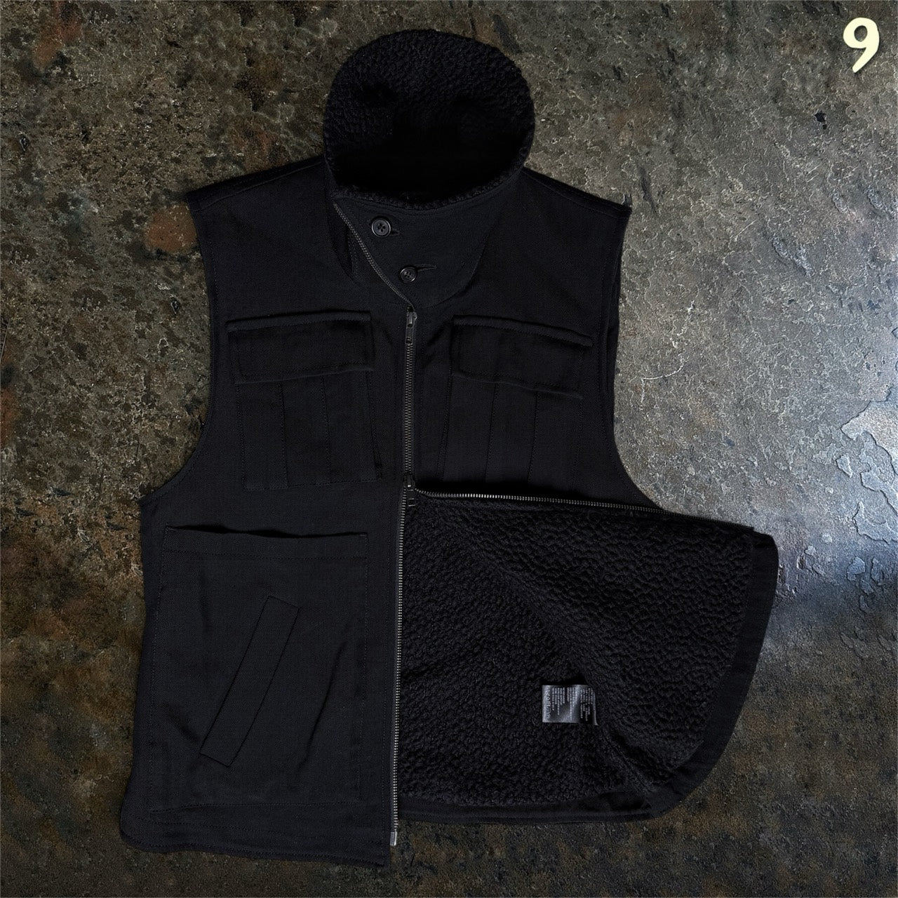 Ann Demeulemeester Archive Black High-Neck Tactical Wool Vest Size M ninesells - photo 8