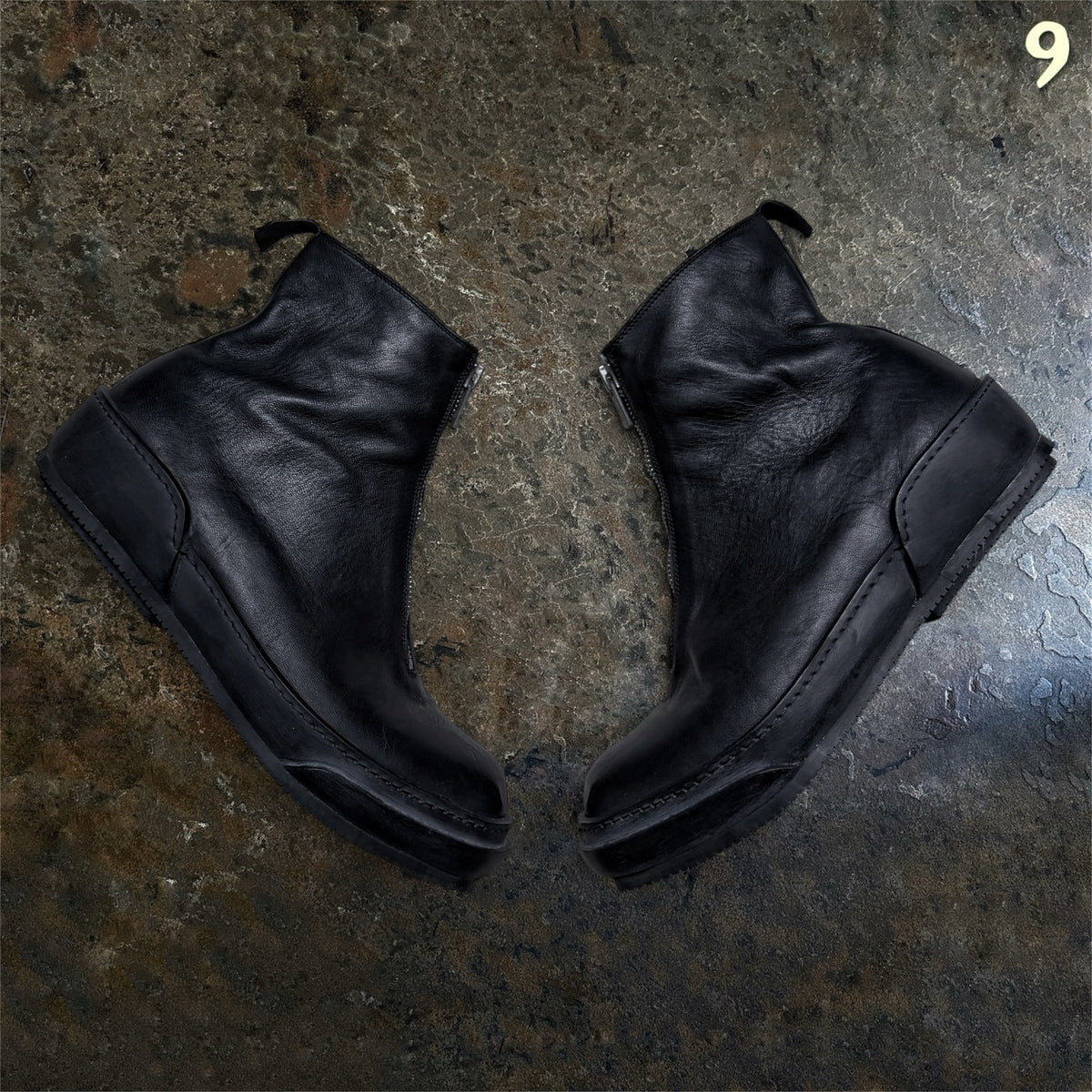Guidi 1896 PLS front zip boots in black horse leather, EU 43 — product photograph 12