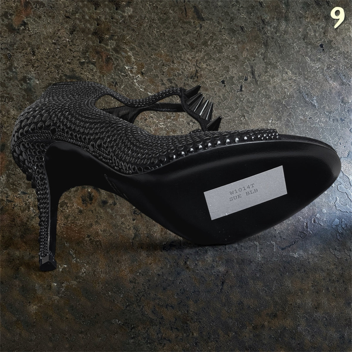Tom Ford black studded high heel interior branding size 39